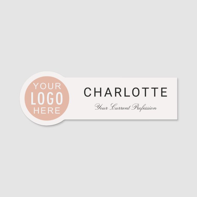 Modern Custom Business Logo Office Staff Name Tag (Front)