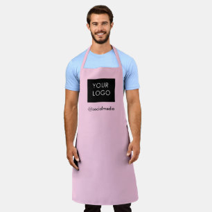 Modern Custom Business Logo Pale Pink Apron
