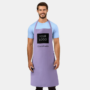 Modern Custom Business Logo Pale Purple Apron