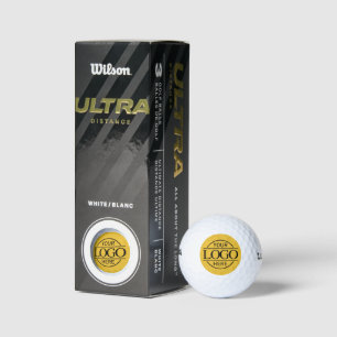 Modern Custom Business Logo Yellow Branded  Golf Balls