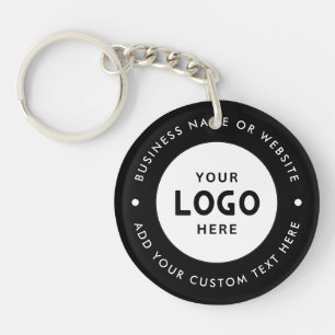 Modern Custom Business Name and Logo  Key Ring