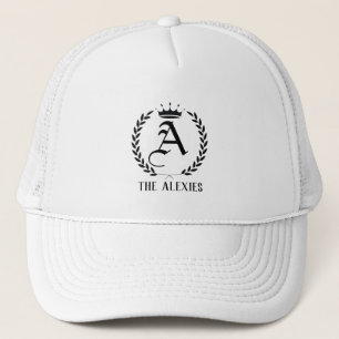 Modern Custom Business Name Letter Black Fonts Trucker Hat