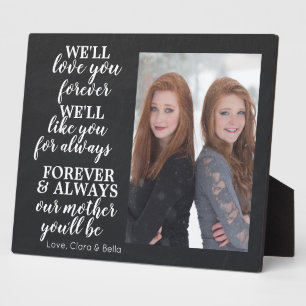 Modern Custom Chalkboard Mother's Day Photo Plaque