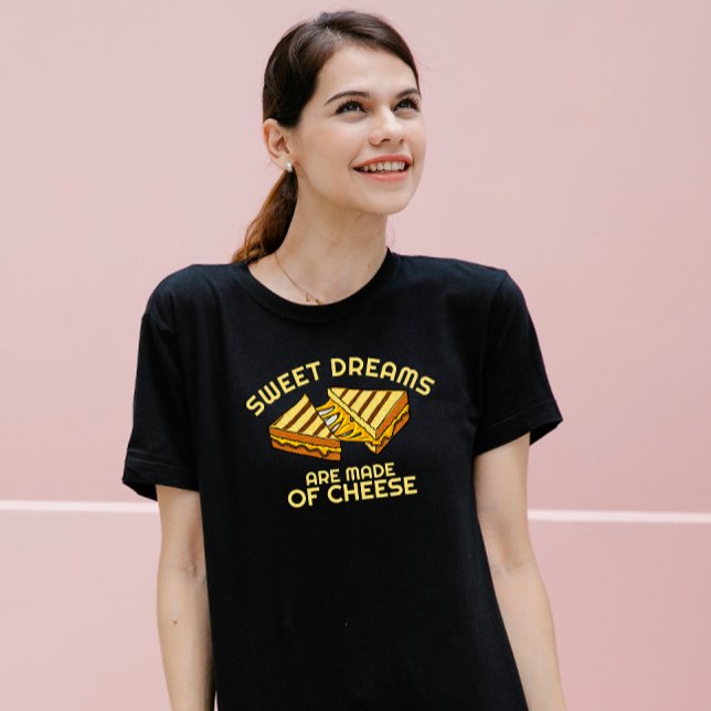 Modern Custom Cheese Bread Yellow Text Tri-Blend Shirt (Modern Cheese lover t-shirt )