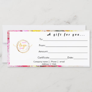 Modern Custom Classic Corporate Gift Certificate