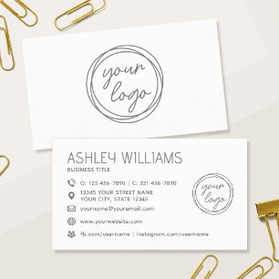 Modern Custom Colour Logo Professional White Business Card