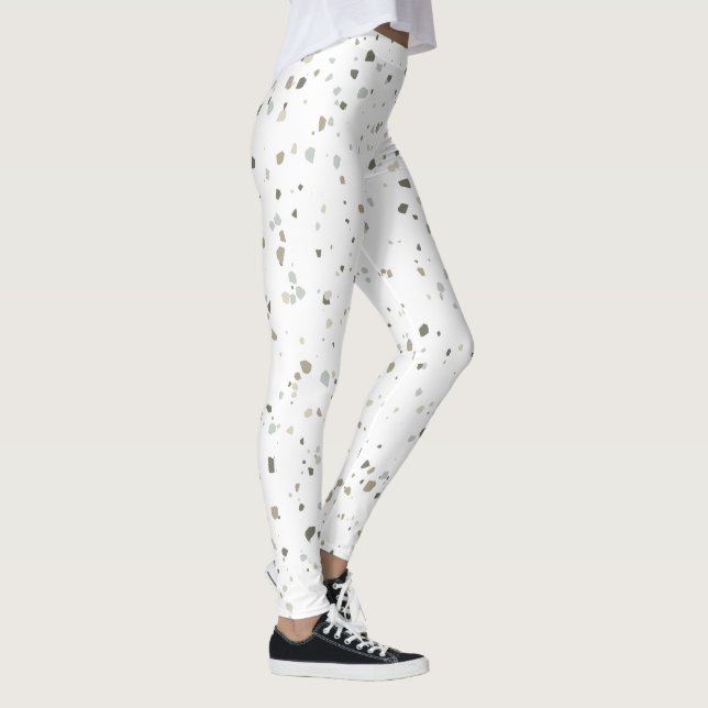 Modern Custom Colour Terrazzo Pattern Leggings (Right)