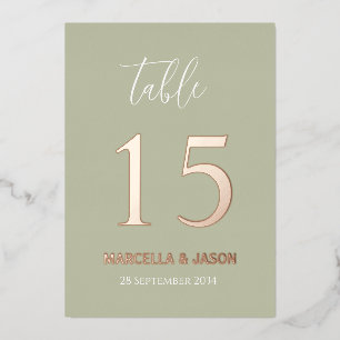 Modern Custom Colours Wedding Table Number
