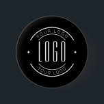 Modern custom company logo business branded 6 cm round badge<br><div class="desc">Modern custom company logo business branded</div>