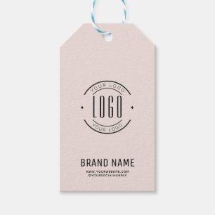 Modern custom company logo business branded gift tags