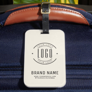 Modern custom company logo business branded luggage tag