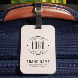 Modern custom company logo business branded luggage tag