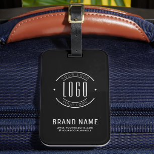 Modern custom company logo business branded luggage tag