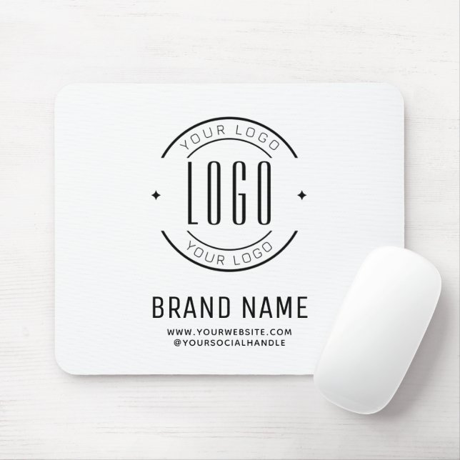Modern custom company logo business branded mouse pad (With Mouse)