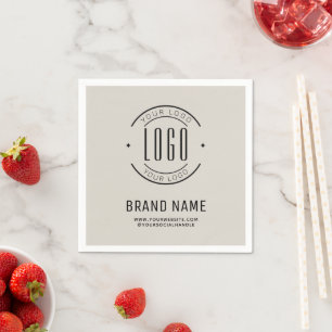 Modern custom company logo business branded napkin