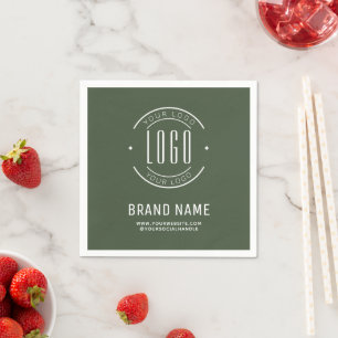 Modern custom company logo business branded napkin