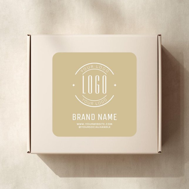 Modern custom company logo business branded square sticker (Creator Uploaded)