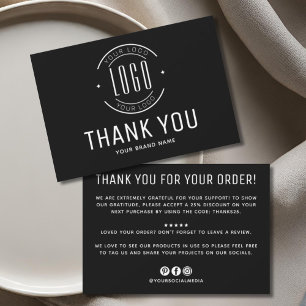 Modern custom company logo business branded thank you card