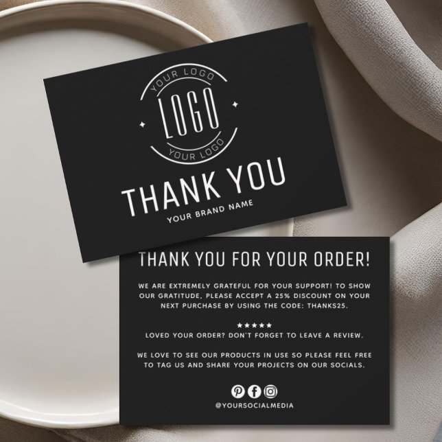 Modern custom company logo business branded thank you card (Creator Uploaded)