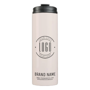 Modern custom company logo business branded thermal tumbler