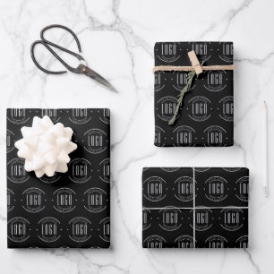 Modern custom company logo business branded wrapping paper sheet