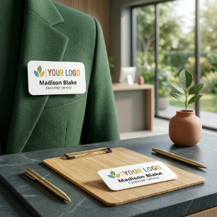 Modern Custom Company Logo Employee Name Tag