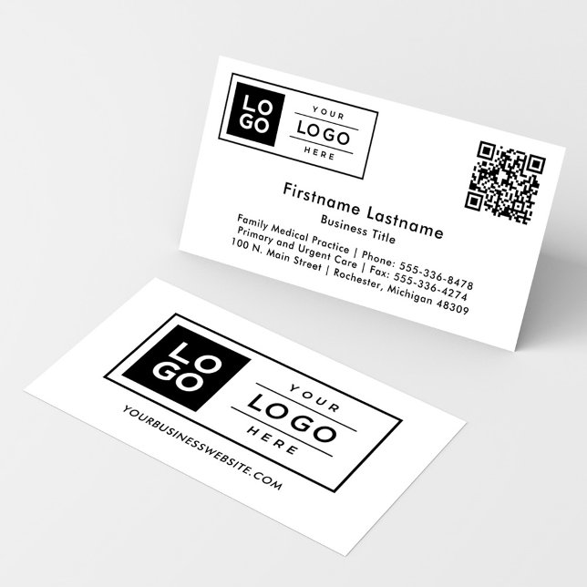Modern Custom Company Logo QR Code Business Card (Creator Uploaded)