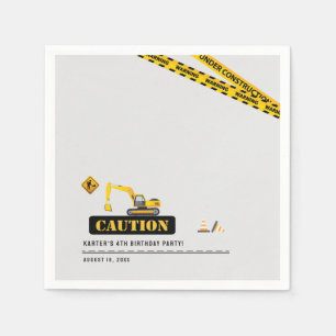 Modern Custom Construction Birthday Party Supplies Napkin