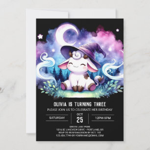 Modern Custom Cow Birthday Invitation