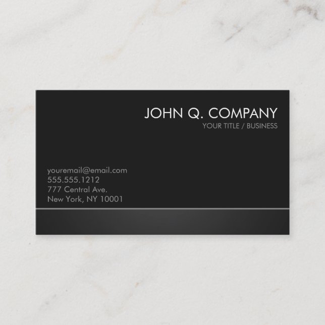 Modern Custom Dark Business Card - Charcoal Grey (Front)
