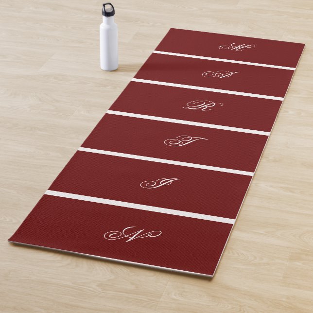 Modern Custom Dark Red Colour Yoga Mat (In Situ)
