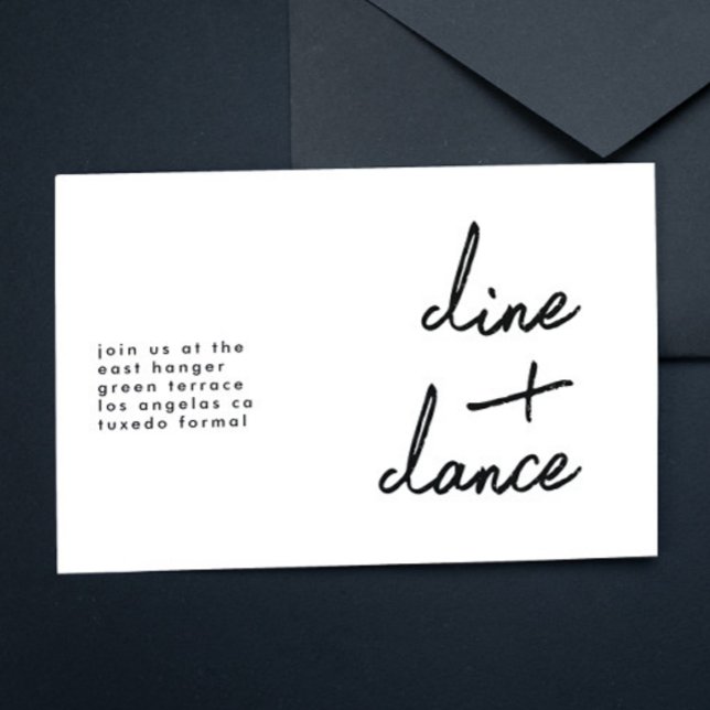 Modern Custom dine and dance Wedding Reception Invitation (Creator Uploaded)