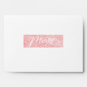 Modern Custom Doodle White Red Merry Christmas Envelope