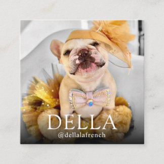 Modern Custom Double Photo Scannable QR | Della Square Business Card