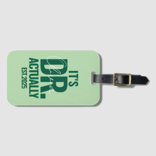 Modern Custom Dr Name Date Dark Green Luggage Tag