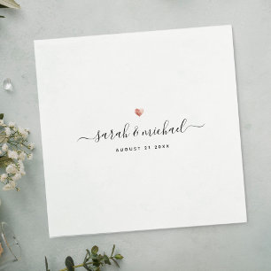 Modern Custom Elegant Script Calligraphy Wedding N Napkin