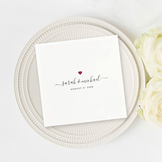 Modern Custom Elegant Script Calligraphy Wedding Napkin (Creator Uploaded)