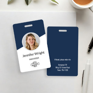 Modern Custom Employee Photo ID Name Badge