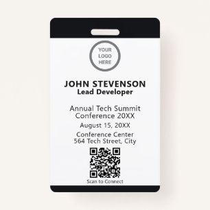 Modern Custom Event Logo Employee Identification ID Badge