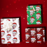 Modern Custom Face Photo Santa Claus Hat Christmas Wrapping Paper Sheet<br><div class="desc">Modern Custom Face Photo Santa Claus Hat Christmas Wrapping Paper Sheets</div>