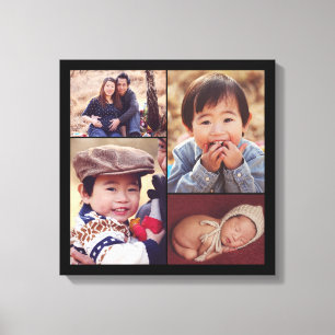 Modern Custom Family Photo Collage Canvas Print