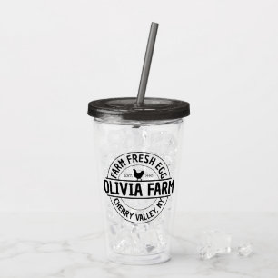 Modern Custom Farm Fresh Owner Name  Acrylic Tumbler