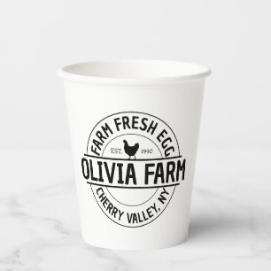 Modern Custom Farm Fresh Owner Name  Paper Cups