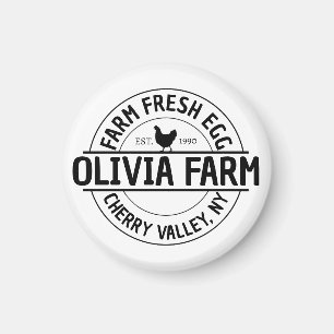 Modern Custom Farm Owner Name Egg Dealer Magnet