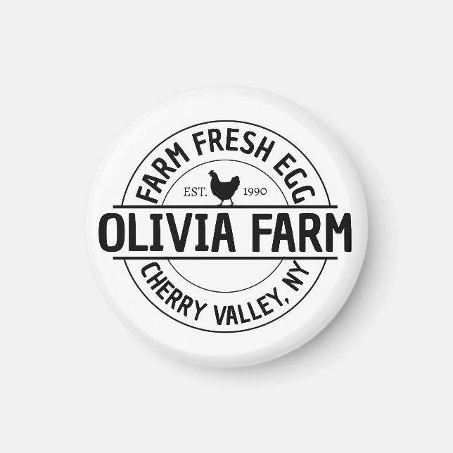 Modern Custom Farm Owner Name Egg Dealer  Magnet (Front)