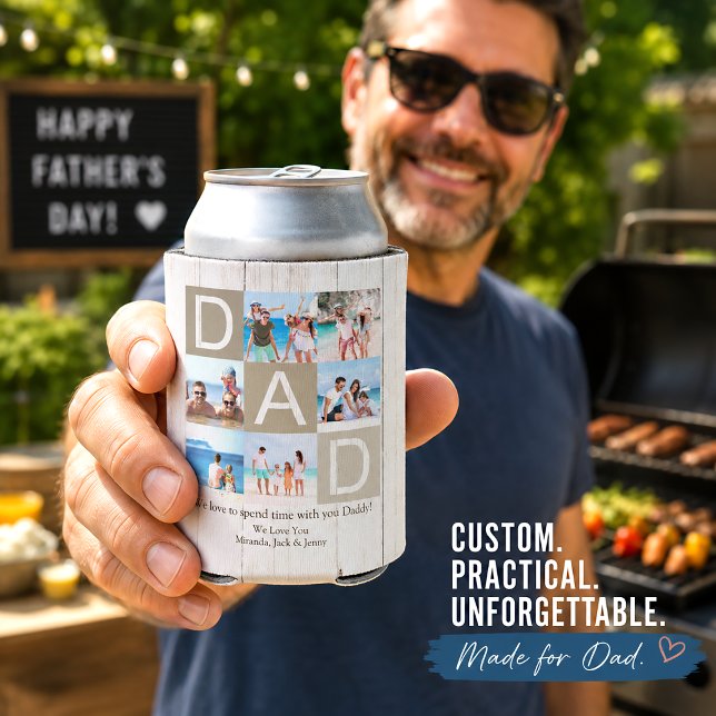Modern Custom Father's Day Photo Can Cooler (Creator Uploaded)
