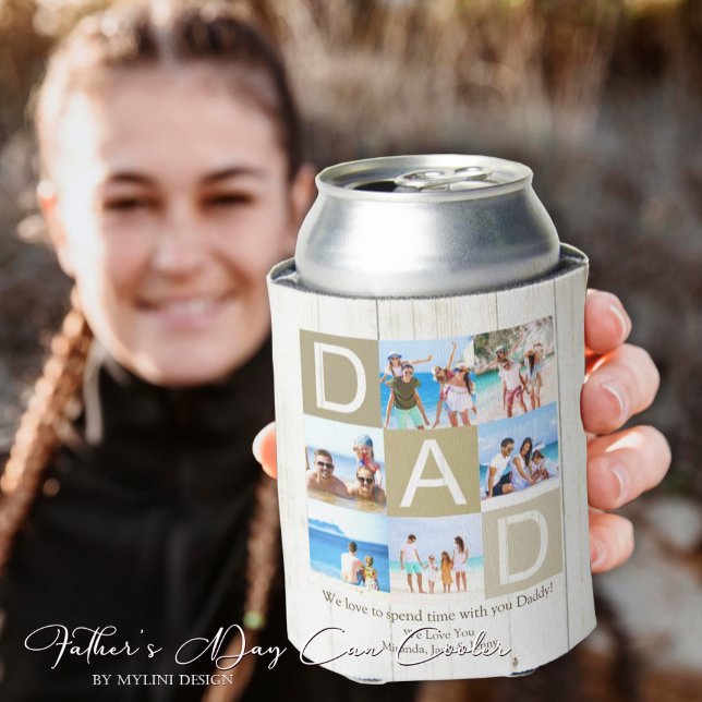 Modern Custom Father's Day Photo Can Cooler (Creator Uploaded)