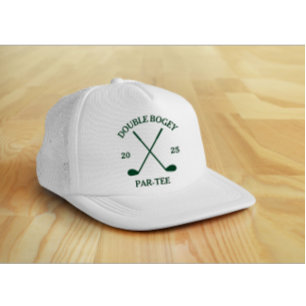 Modern Custom Funny Golf Lover Green Text Trucker Hat