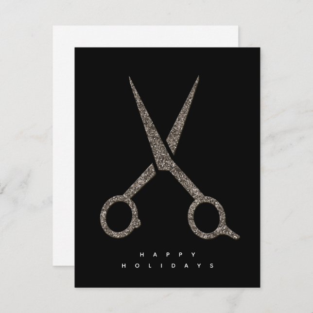 modern CUSTOM glitter scissors Hairdresser (Front/Back)