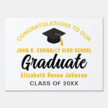 Modern Custom Graduate Yard Sign